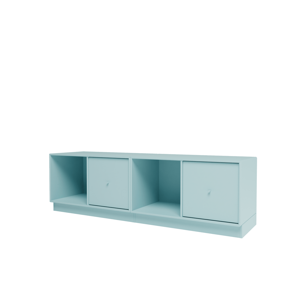 Banc Rest II Montana, laque 148 Flint, sur socle de 7 cm, vue de trois quarts sur fond blanc