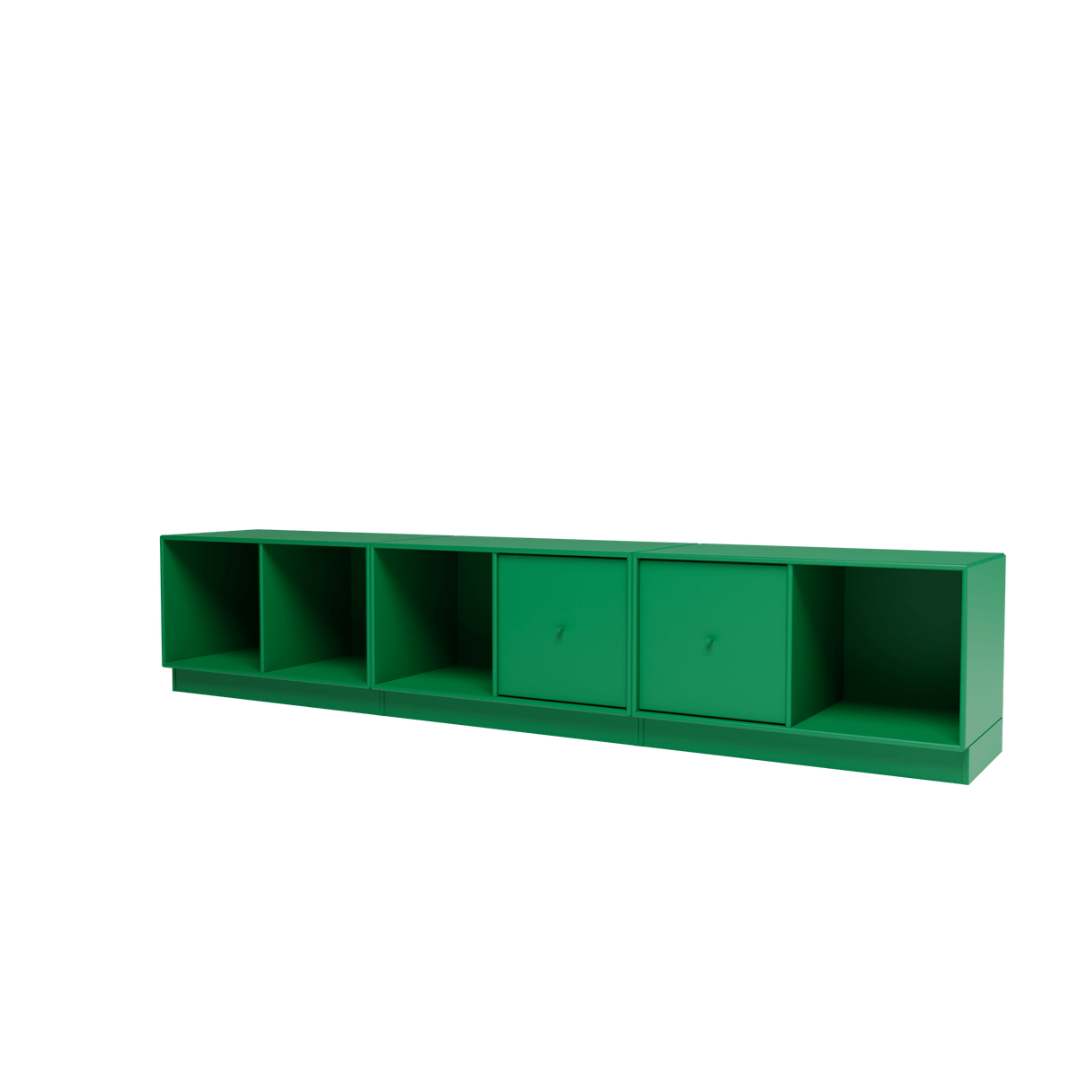 Banc Rest III Montana, laque 152 Parsley, sur socle de 7 cm, vue de trois quarts sur fond blanc
