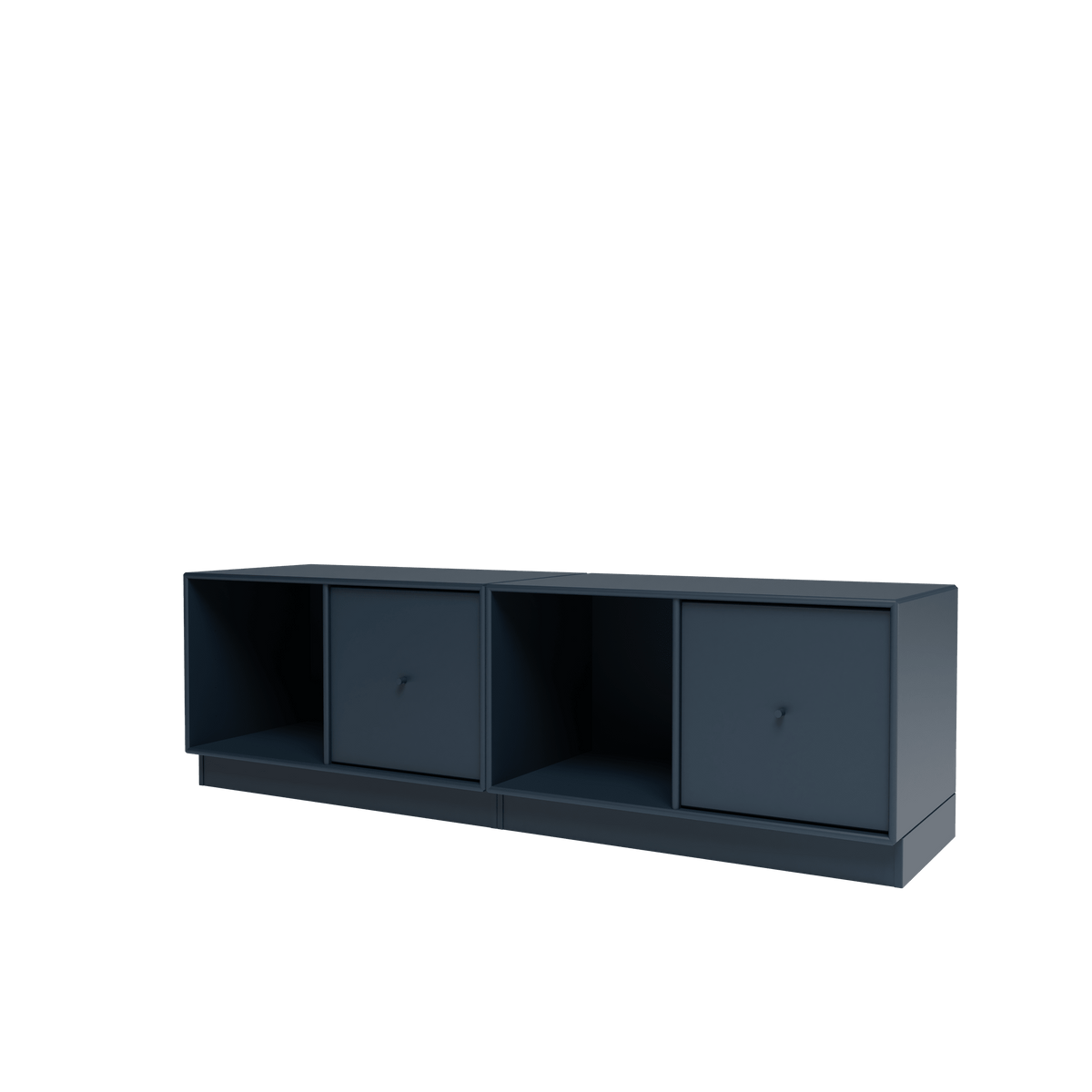 Banc Rest II Montana, laque 138 Juniper, sur socle de 7 cm, vue de trois quarts sur fond blanc