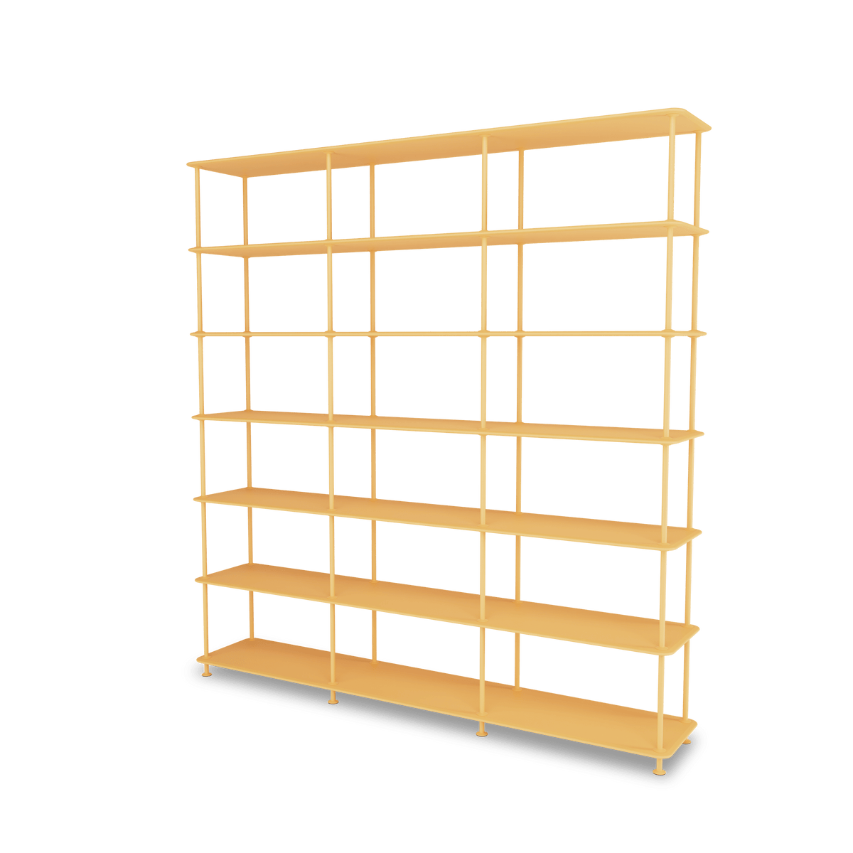 Etagère Free 666000 Montana, tablettes 233 Acacia et structure 166 Acacia, vue de trois quarts sur fond blanc