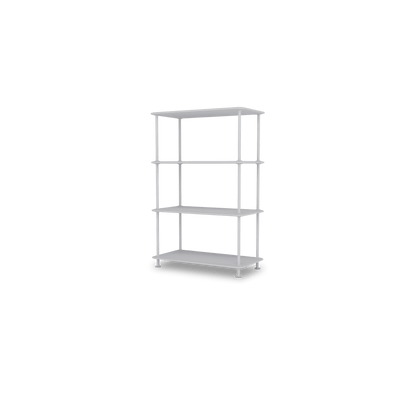 Etagère Free 300000 Montana, tablettes 209 Fjord et structure 02 Fjord, vue de trois quarts sur fond blanc