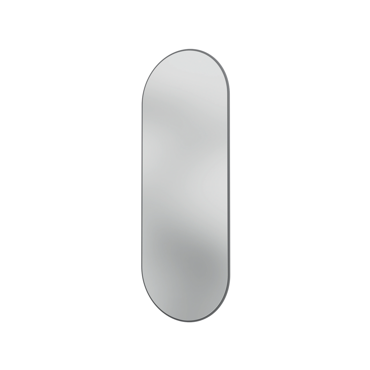 Miroir Colour Frame ovale SP1232R Montana, cadre laqué 36 Coal, vue de trois quarts sur fond blanc