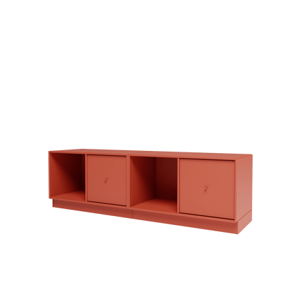 Banc Rest II Montana, laque 162 Hokkaido, sur socle de 7 cm, vue de trois quarts sur fond blanc