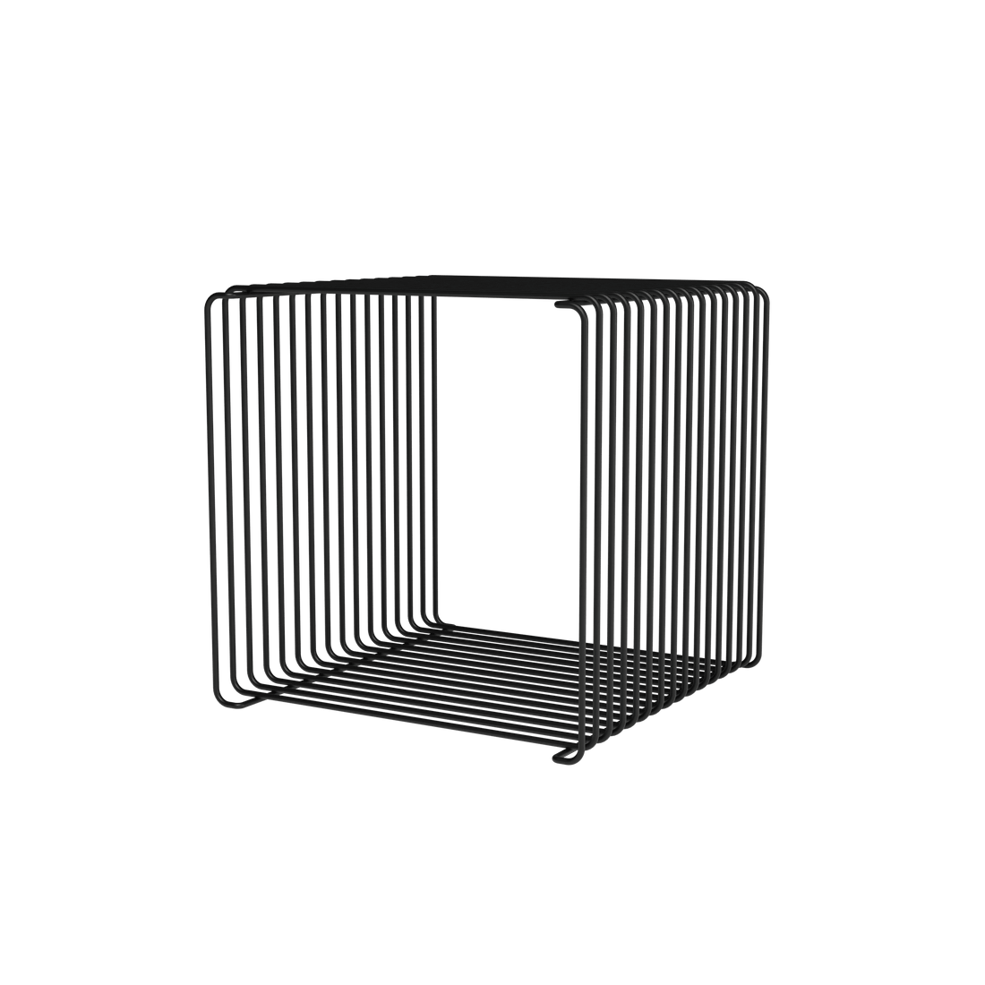 Cube Panton Wire Single Black, profondeur 34,8 cm, vue en perspective