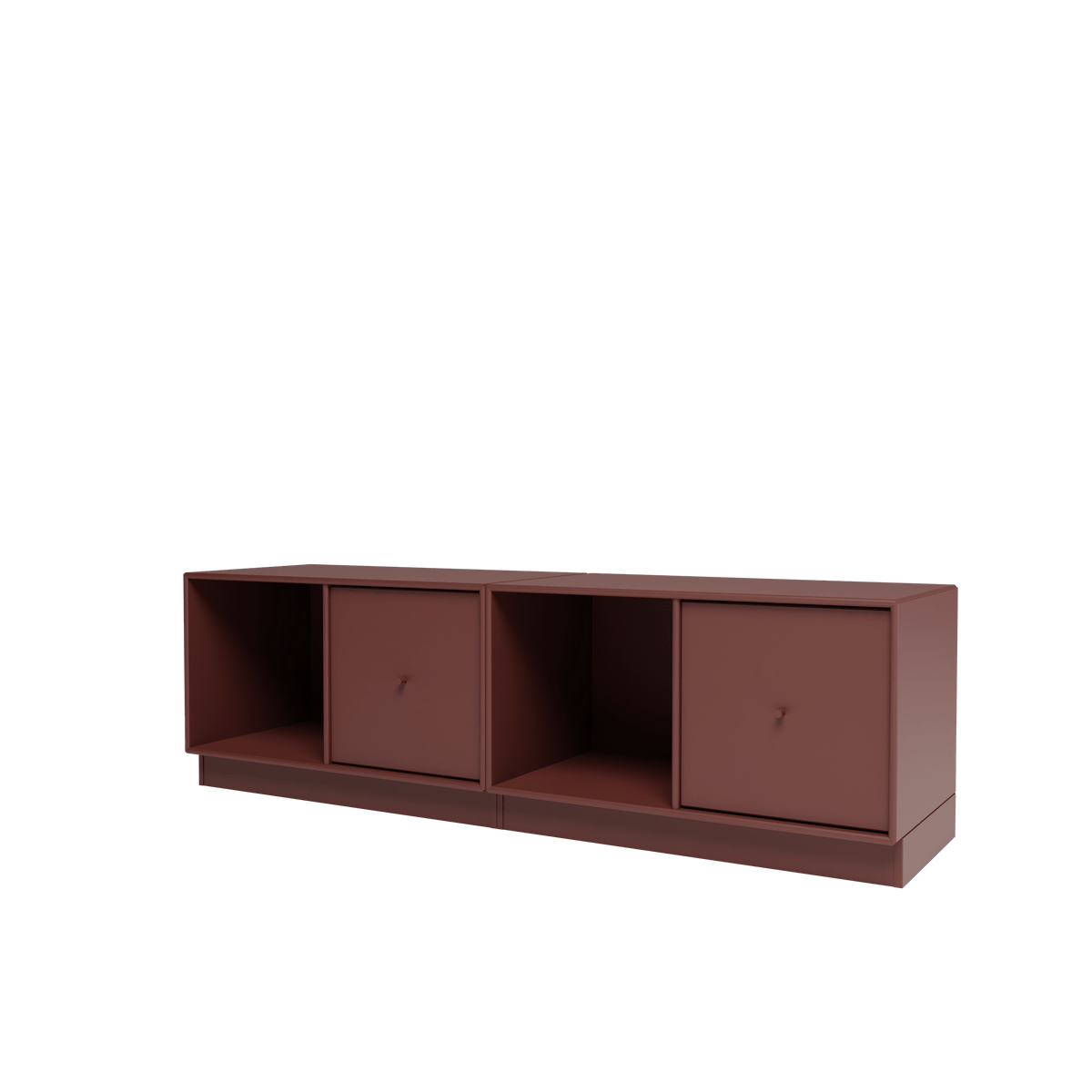 Banc Rest II Montana, laque 155 Masala, sur socle de 7 cm, vue de trois quarts sur fond blanc