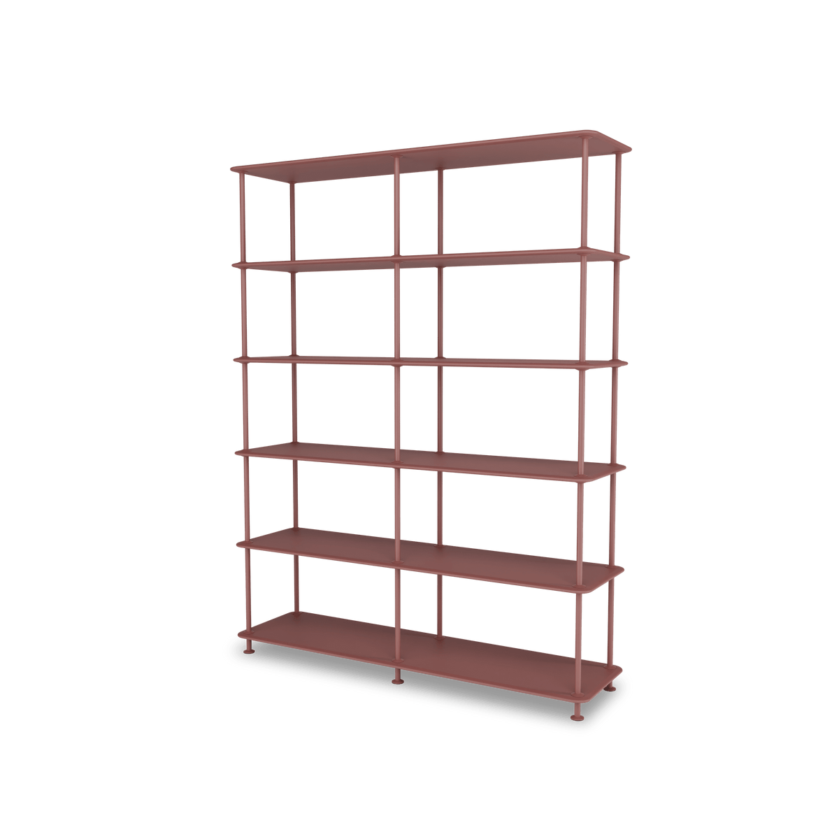 Etagère Free 550000 Montana, tablettes 231 Masala et structure 155 Masala, vue de trois quarts sur fond blanc