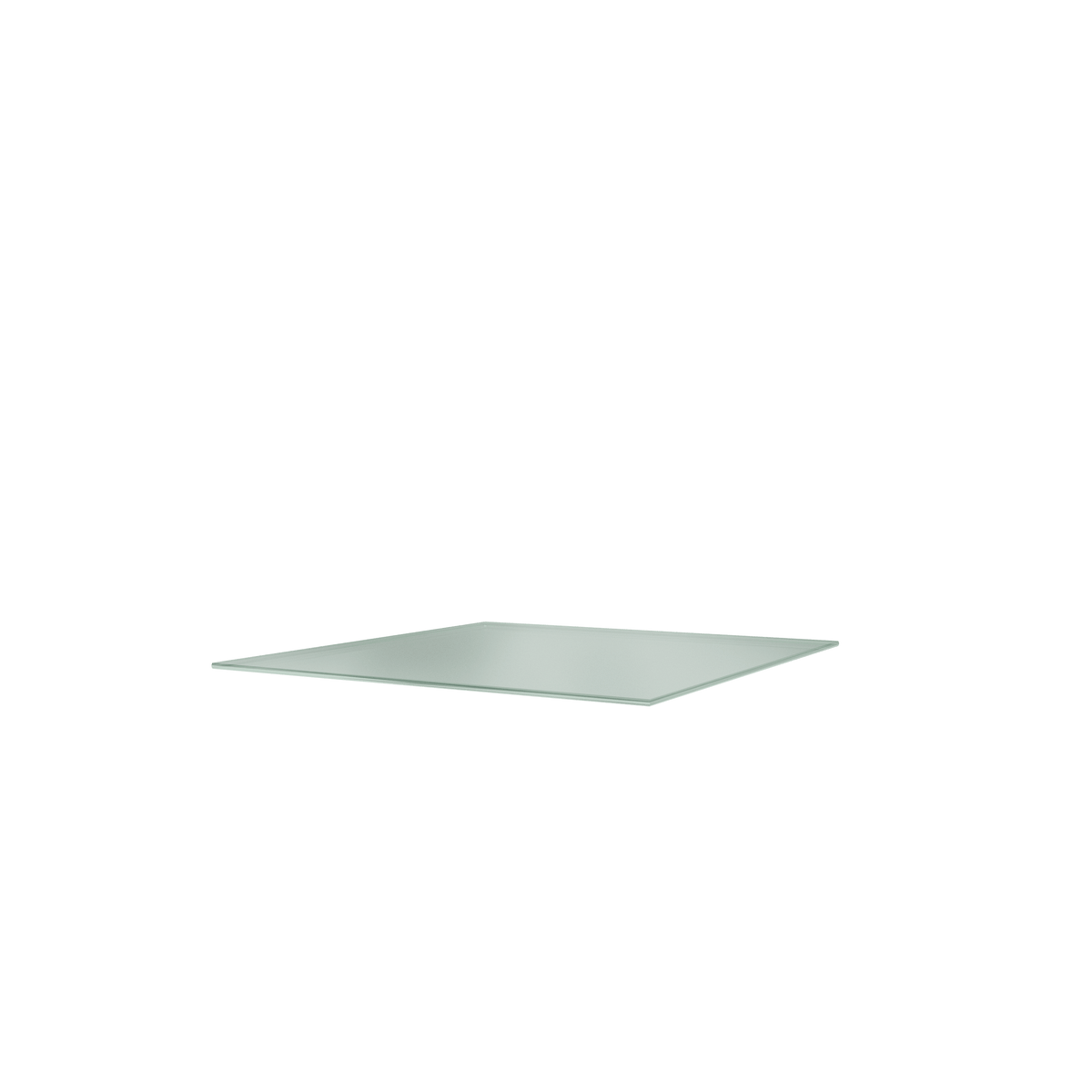 Tablette Panton Wire Single en verre clair, vue en perspective sur fond blanc