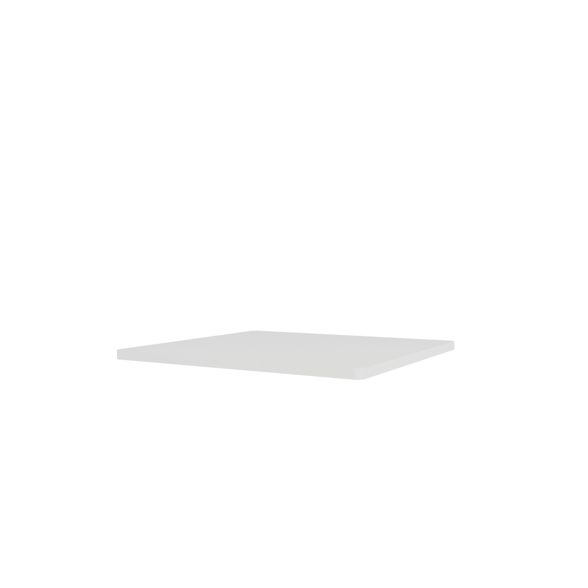 Tablette Panton Wire Single laquée New White, vue en perspective sur fond blanc
