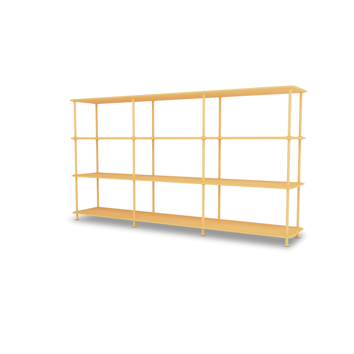 Etagère Free 333000 Montana, tablettes 233 Acacia et structure 166 Acacia, vue de trois quarts sur fond blanc