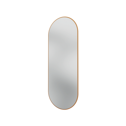 Miroir Colour Frame ovale SP1232R Montana, cadre laqué 142 Amber, vue de trois quarts sur fond blanc