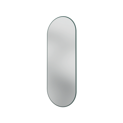Miroir Colour Frame ovale SP1232R Montana, cadre laqué 163 Black Jade, vue de trois quarts sur fond blanc