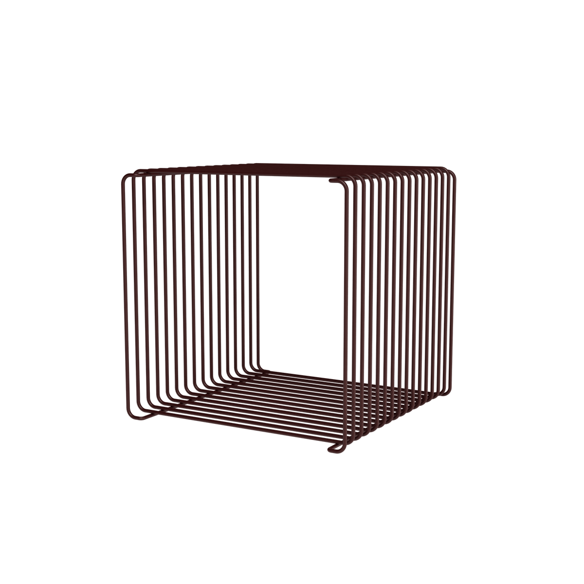 Cube Panton Wire Single Black Red, profondeur 34,8 cm, vue en perspective