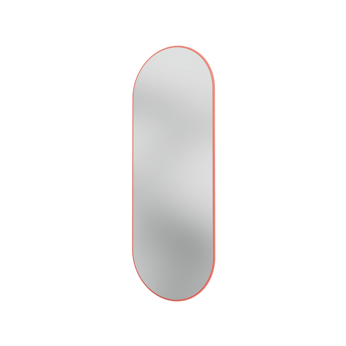 Miroir Colour Frame ovale SP1232R Montana, cadre laqué 151 Rhubarb, vue de trois quarts sur fond blanc