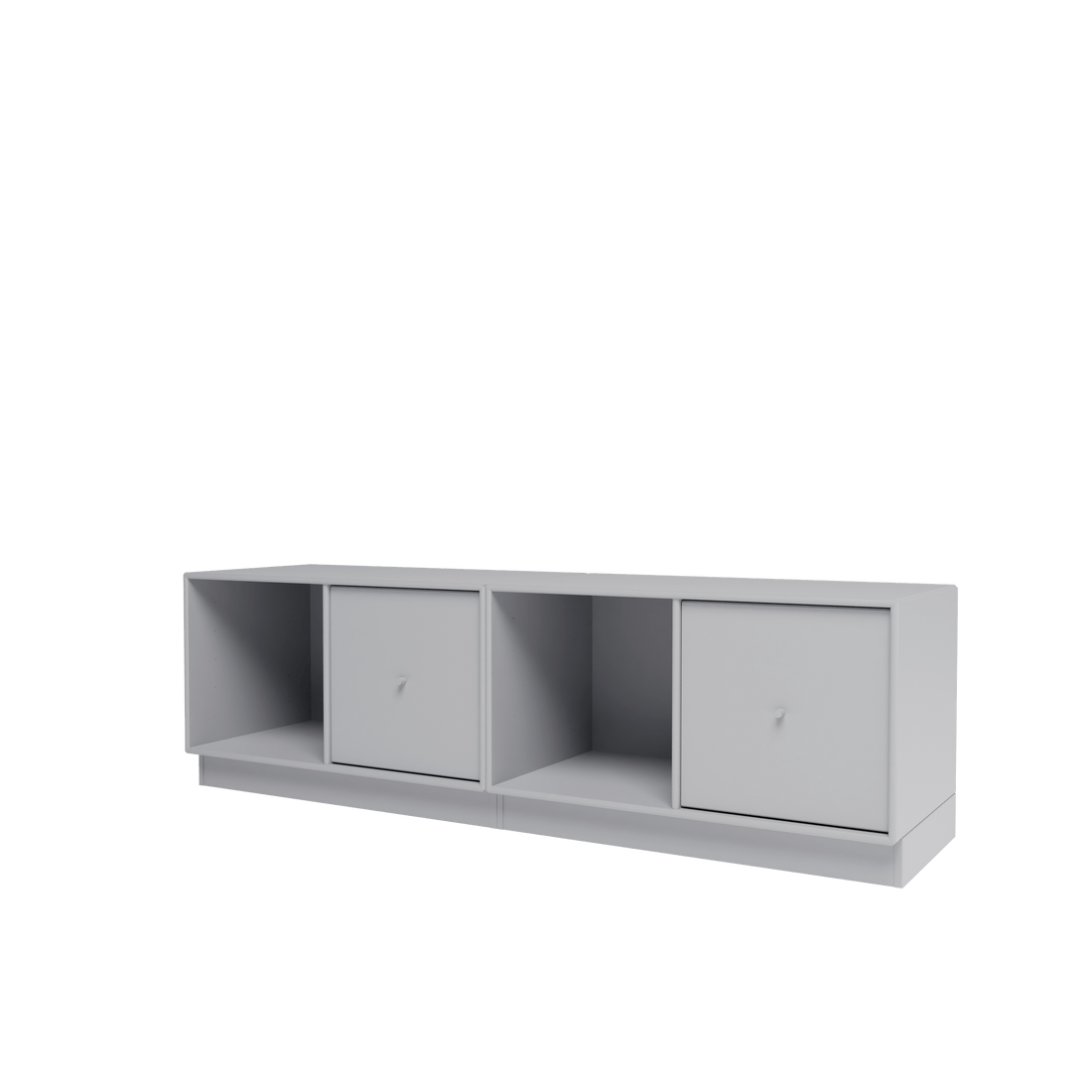 Banc Rest II Montana, laque 02 Fjord, sur socle de 7 cm, vue de trois quarts sur fond blanc