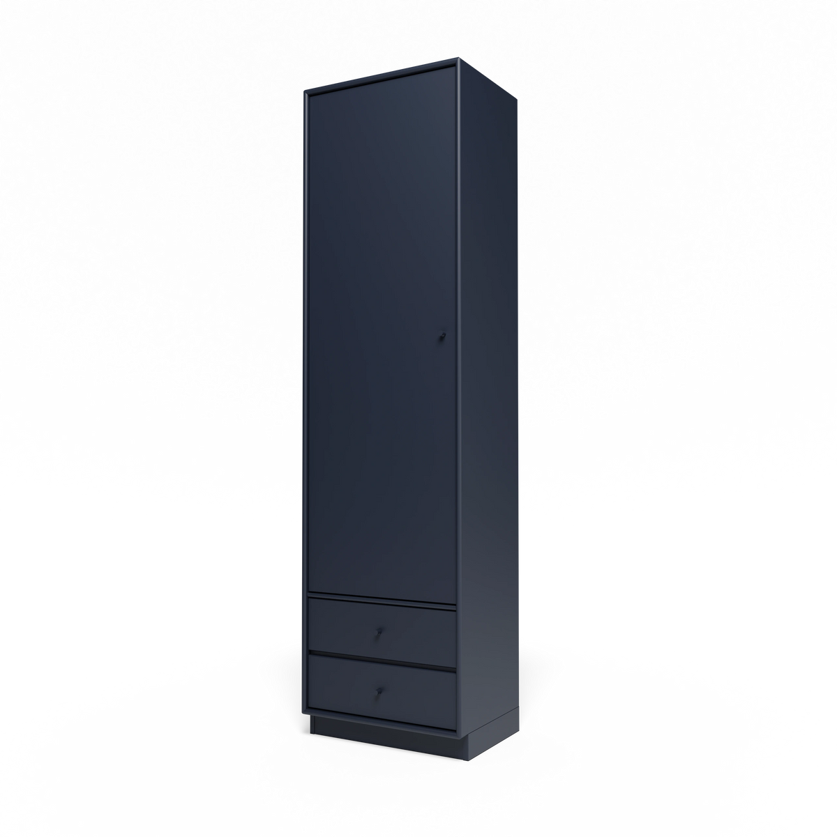 Armoire Attire I Montana, laque 147 Shadow, sur socle de 7 cm, vue de trois quarts sur fond blanc