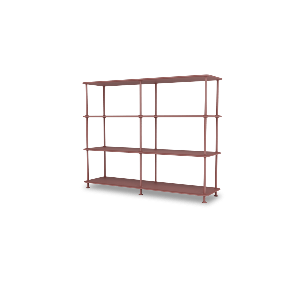 Etagère Free 330000 Montana, tablettes 231 Masala et structure 155 Masala, vue de trois quarts sur fond blanc