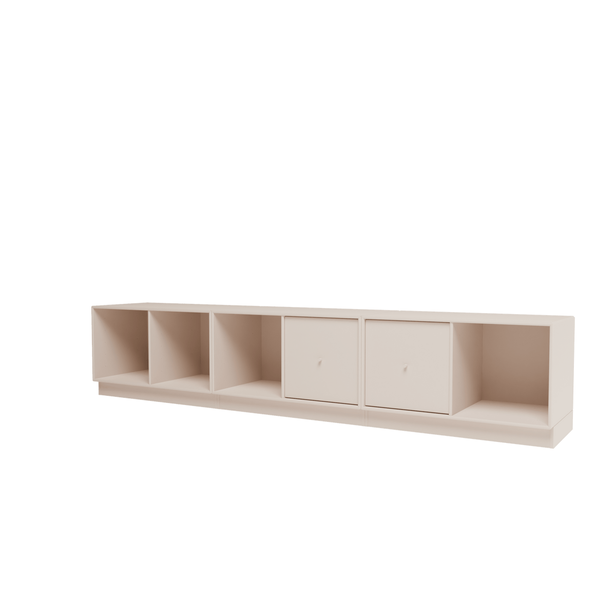 Banc Rest III Montana, laque 168 Clay, sur socle de 7 cm, vue de trois quarts sur fond blanc