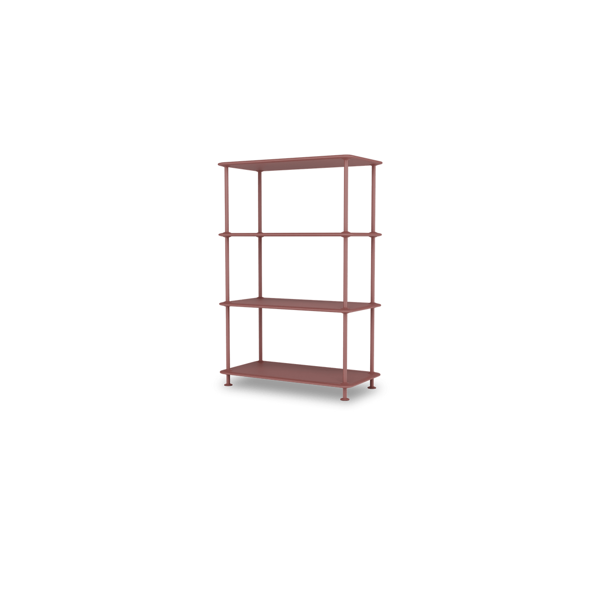 Etagère Free 300000 Montana, tablettes 231 Masala et structure 155 Masala, vue de trois quarts sur fond blanc