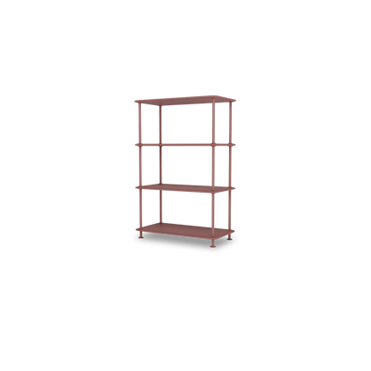 Etagère Free 300000 Montana, tablettes 231 Masala et structure 155 Masala, vue de trois quarts sur fond blanc