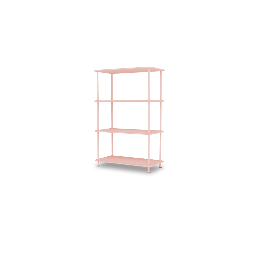 Etagère Free 300000 Montana, tablettes 167 Ruby et structure 167 Ruby, vue de trois quarts sur fond blanc