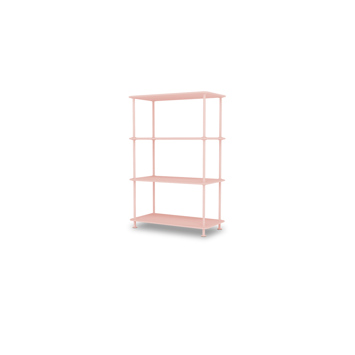 Etagère Free 300000 Montana, tablettes 167 Ruby et structure 167 Ruby, vue de trois quarts sur fond blanc