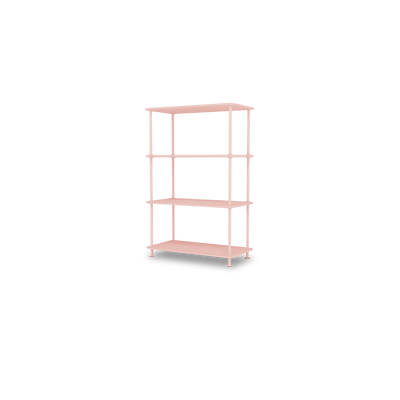 Etagère Free 300000 Montana, tablettes 167 Ruby et structure 167 Ruby, vue de trois quarts sur fond blanc