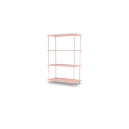 Etagère Free 300000 Montana, tablettes 167 Ruby et structure 167 Ruby, vue de trois quarts sur fond blanc