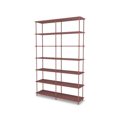 Etagère Free 660000 Montana, tablettes 231 Masala et structure 155 Masala, vue de trois quarts sur fond blanc