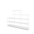 Etagère Free 342000 Montana, tablettes 214 New White et structure 101 New White, vue de trois quarts sur fond blanc