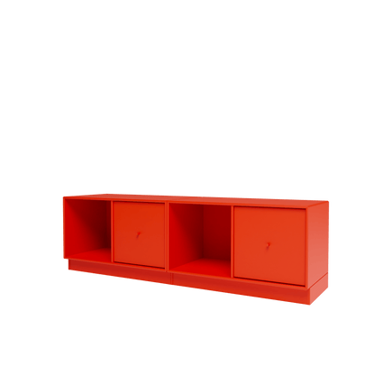 Banc Rest II Montana, laque 145 Rosehip, sur socle de 7 cm, vue de trois quarts sur fond blanc