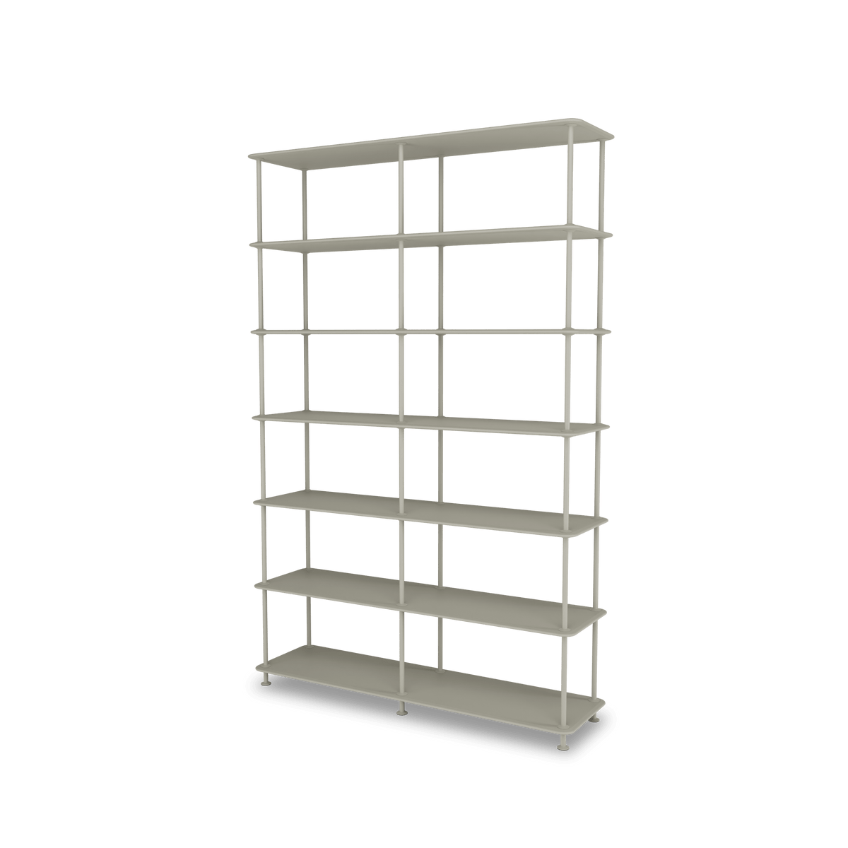 Etagère Free 660000 Montana, tablettes 225 Fennel et structure 144 Fennel, vue de trois quarts sur fond blanc