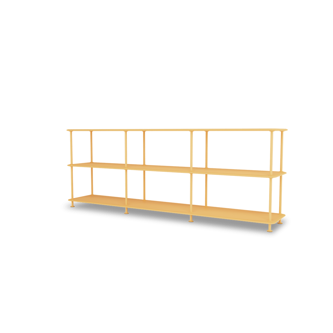 Etagère Free 222000 Montana, tablettes 233 Acacia et structure 166 Acacia, vue de trois quarts sur fond blanc