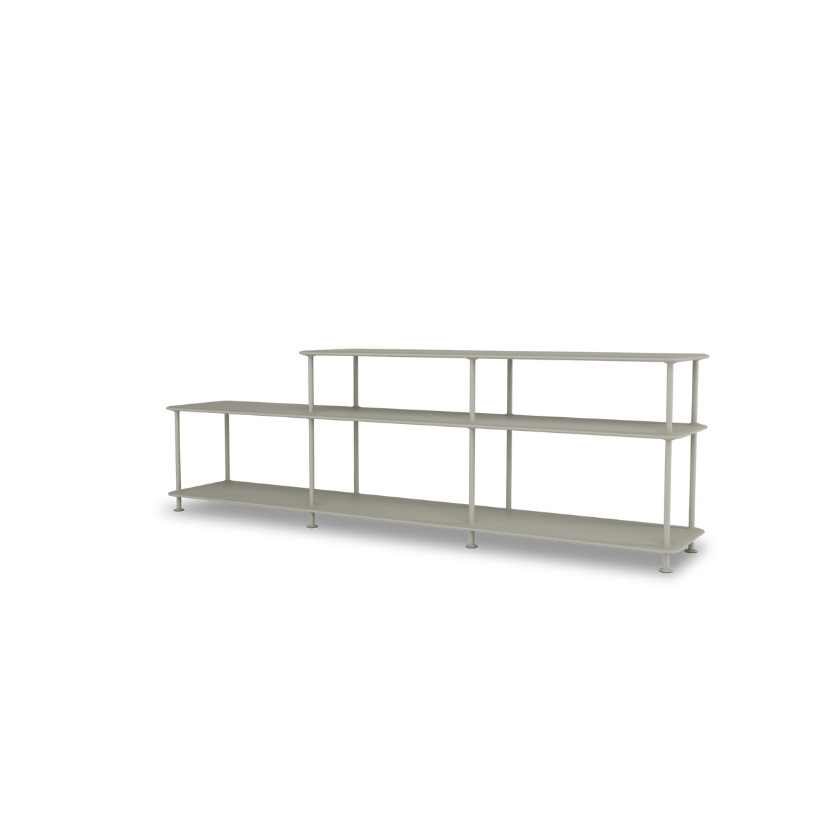 Etagère Free 111220 Montana, tablettes 225 Fennel et structure 144 Fennel, vue de trois quarts sur fond blanc