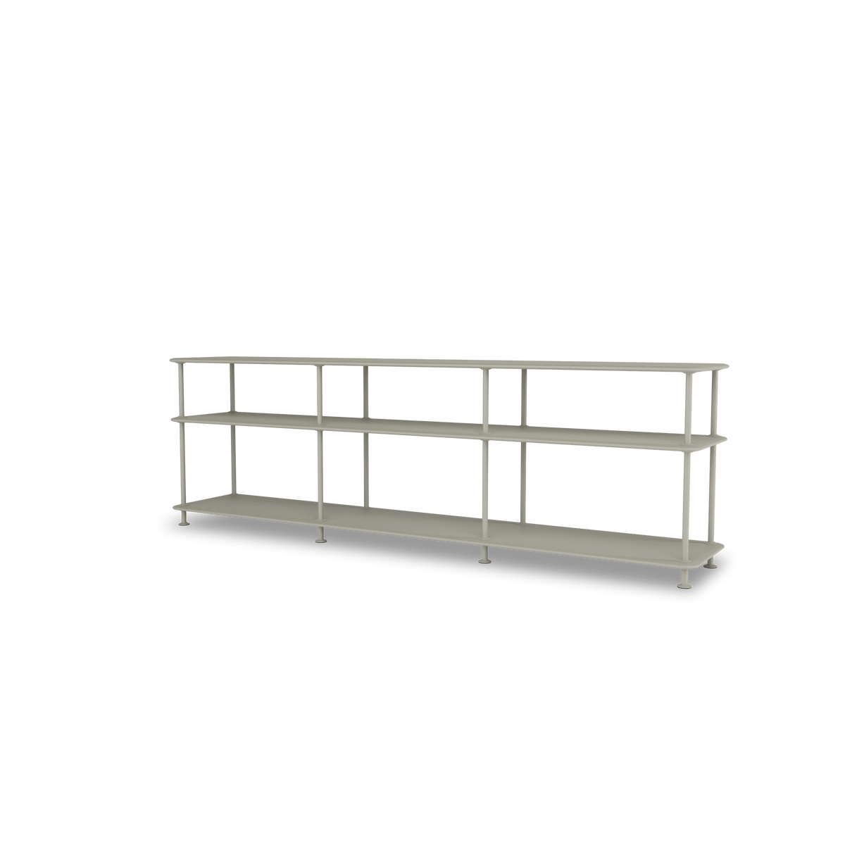 Etagère Free 111222 Montana, tablettes 225 Fennel et structure 144 Fennel, vue de trois quarts sur fond blanc