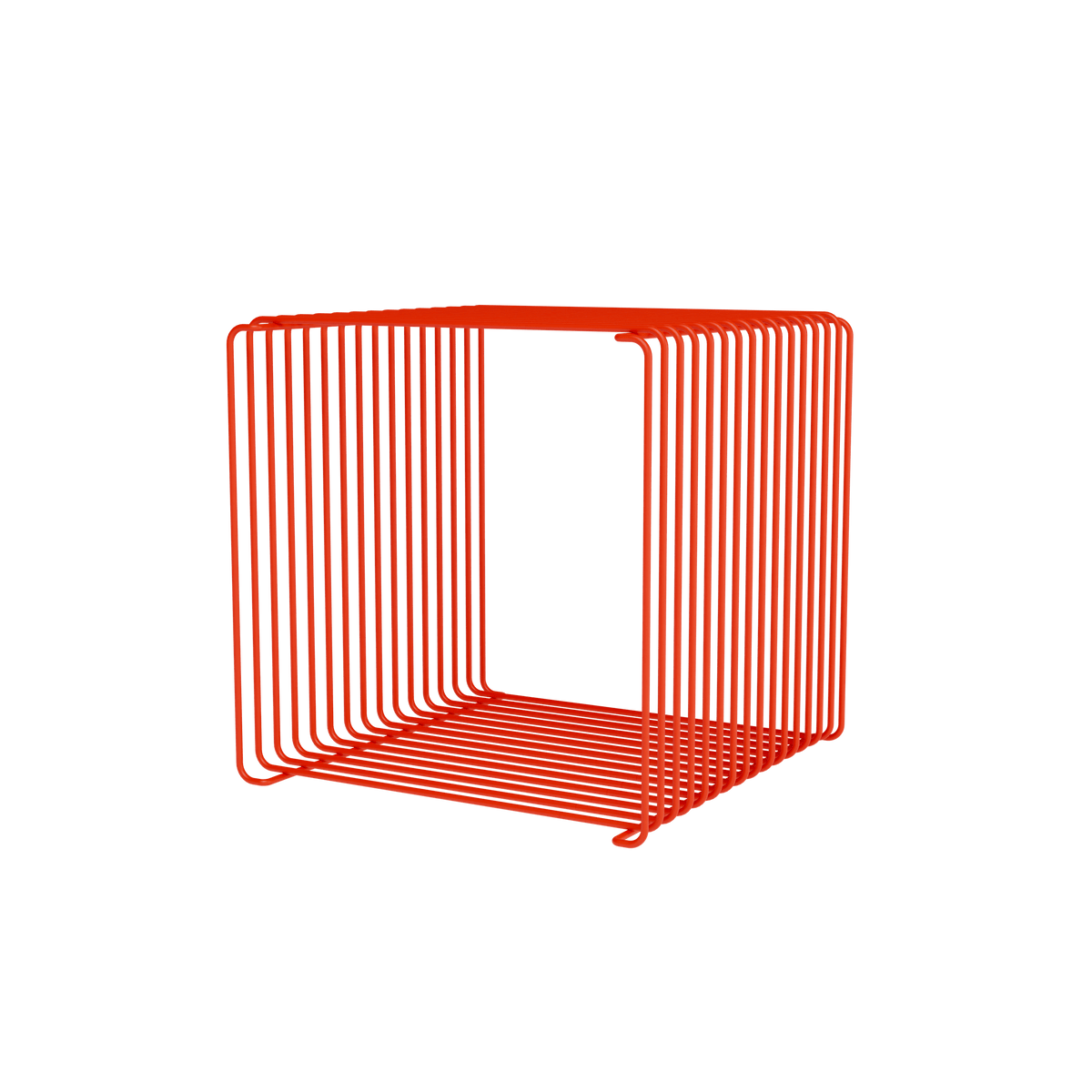 Module Panton Wire Single laqué Rosehip, profondeur 34,8 cm, vue en perspective (l&