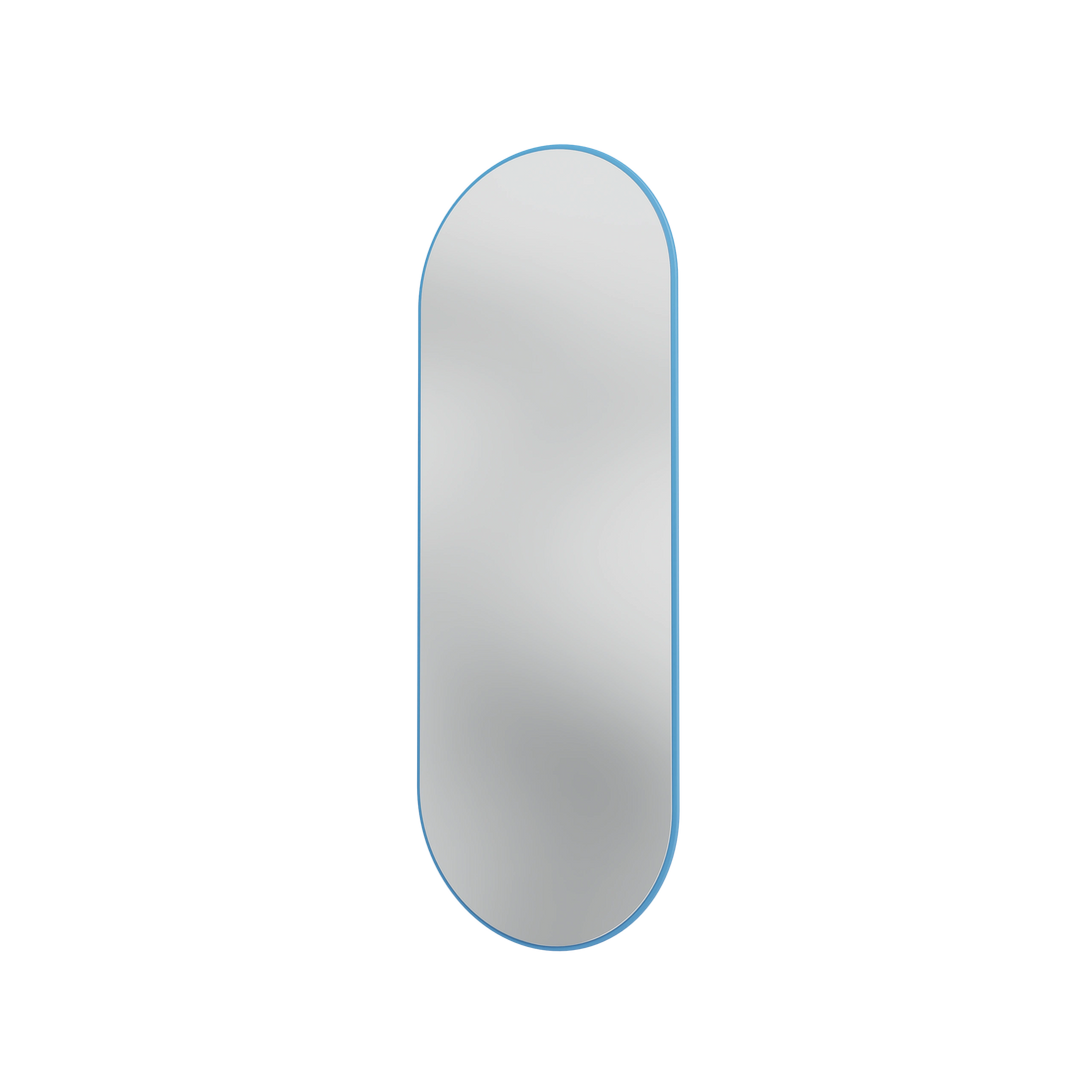 Miroir Colour Frame ovale SP1232R Montana, cadre laqué 154 Azure, vue de trois quarts sur fond blanc