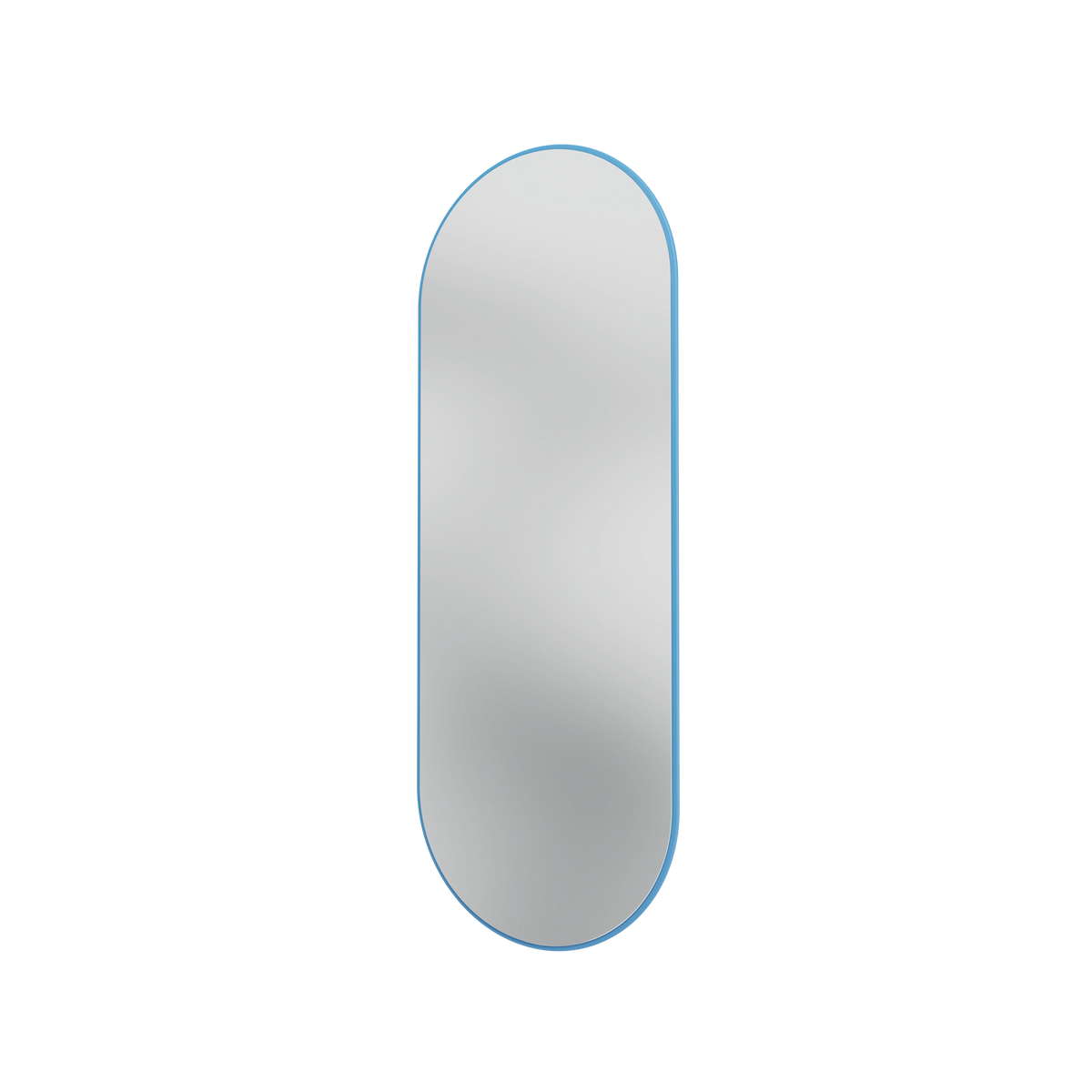 Miroir Colour Frame ovale SP1232R Montana, cadre laqué 154 Azure, vue de trois quarts sur fond blanc