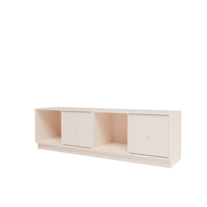Banc Rest II Montana, laque 158 Oat, sur socle de 7 cm, vue de trois quarts sur fond blanc