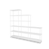 Etagère Free 542000 Montana, tablettes 214 New White et structure 101 New White, vue de trois quarts sur fond blanc