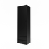 Armoire Attire I Montana, laque 05 Black, suspendu au rail mural, vue de trois quarts sur fond blanc