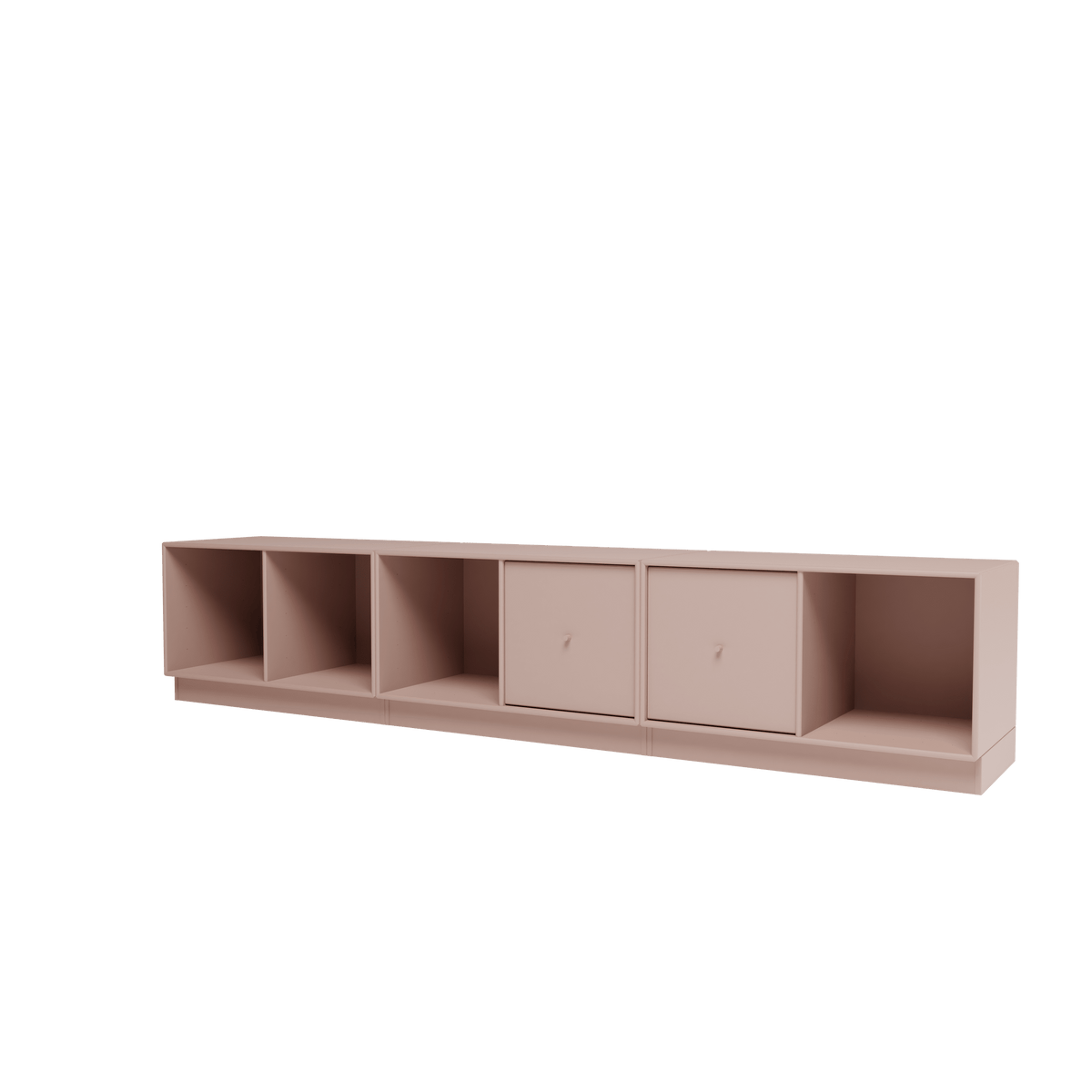 Banc Rest III Montana, laque 137 Mushroom, sur socle de 7 cm, vue de trois quarts sur fond blanc