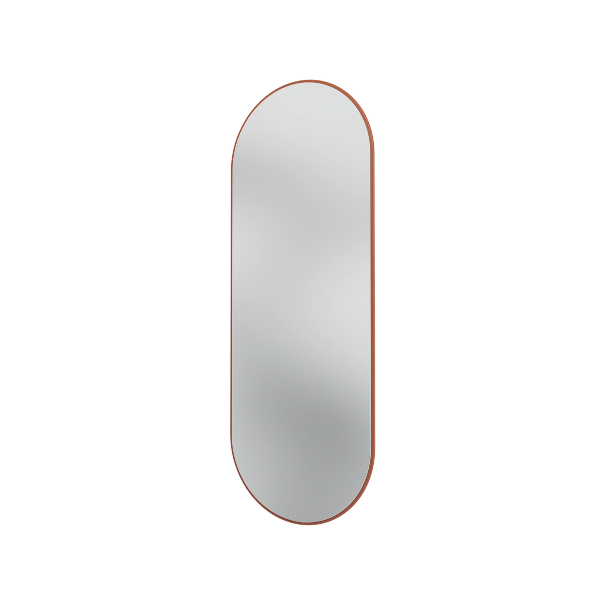 Miroir Colour Frame ovale SP1232R Montana, cadre laqué 146 Hazelnut, vue de trois quarts sur fond blanc