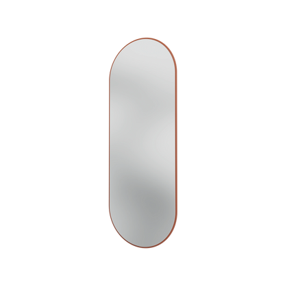 Miroir Colour Frame ovale SP1232R Montana, cadre laqué 146 Hazelnut, vue de trois quarts sur fond blanc