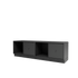 Banc Rest II Montana, laque 04 Anthracite, sur socle de 7 cm, vue de trois quarts sur fond blanc