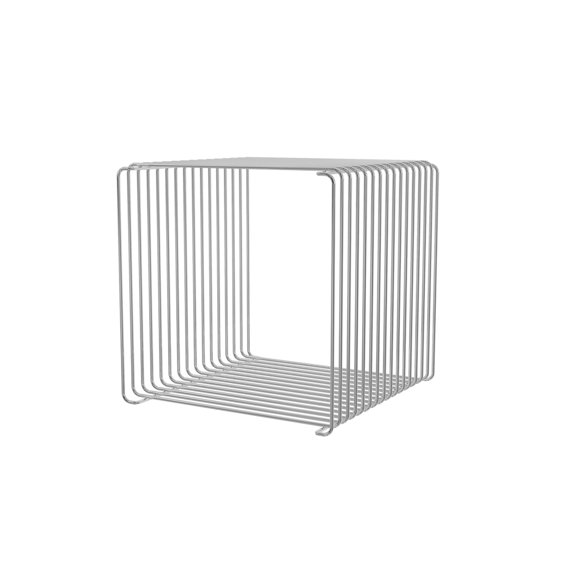 Module Panton Wire Single chromé, profondeur 34,8 cm, vue en perspective (l&