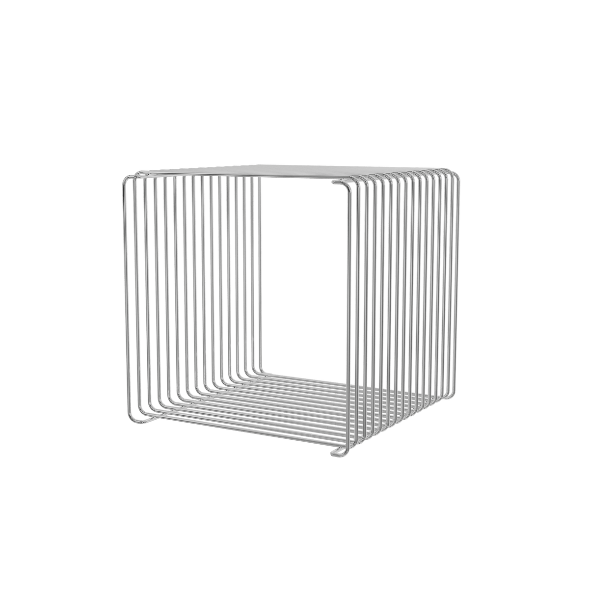 Module Panton Wire Single chromé, profondeur 34,8 cm, vue en perspective (l&