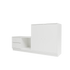 Banc Rest I Montana, laque 01 White, sur socle de 7 cm, vue de trois quarts sur fond blanc