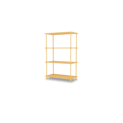 Etagère Free 300000 Montana, tablettes 233 Acacia et structure 166 Acacia, vue de trois quarts sur fond blanc