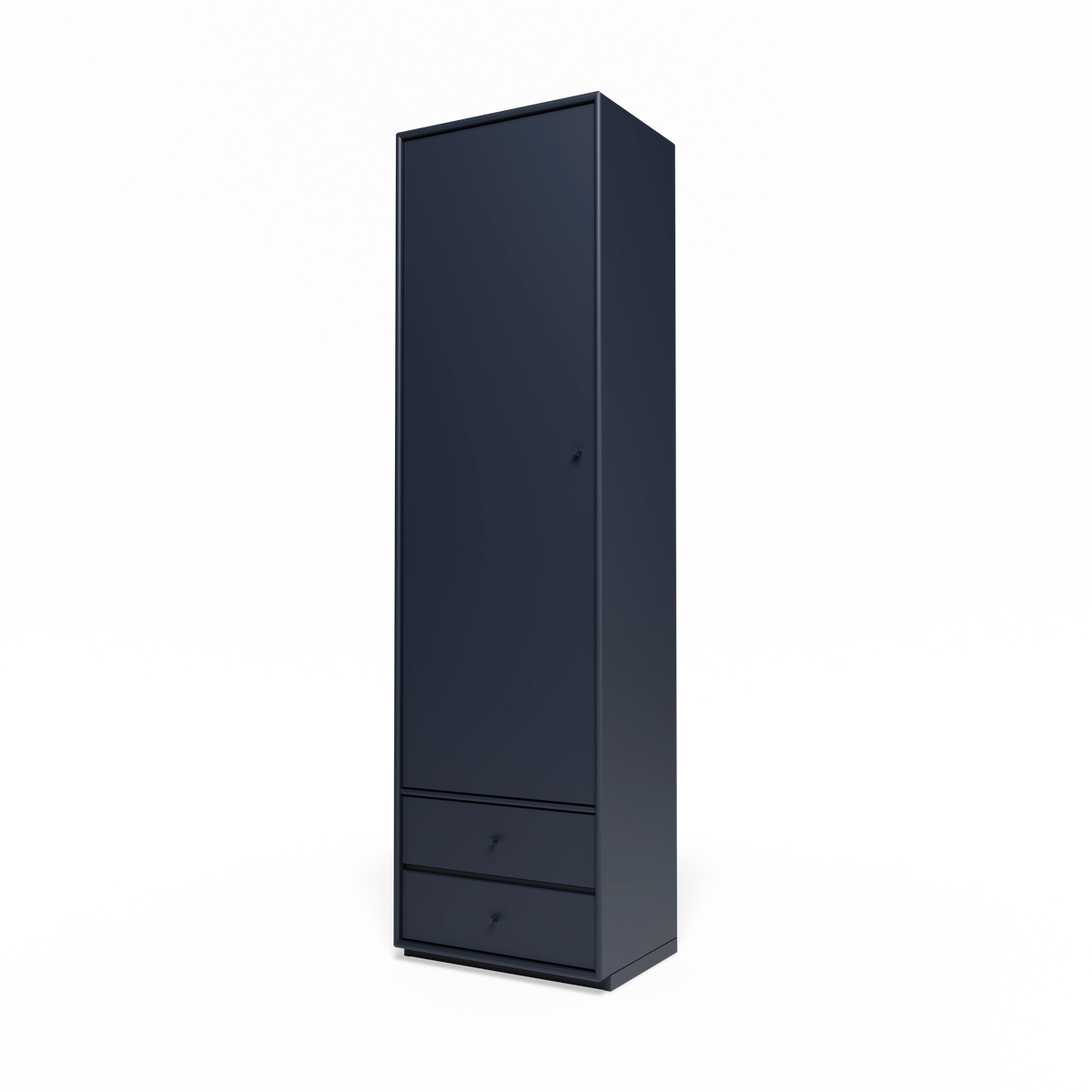 Armoire Attire I Montana, laque 147 Shadow, sur socle de 3 cm, vue de trois quarts sur fond blanc
