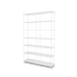 Etagère Free 660000 Montana, tablettes 214 New White et structure 101 New White, vue de trois quarts sur fond blanc